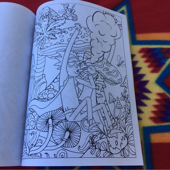 Rick and Morty Graphic Tshirt Size L+ RICK AND MORTY STONER COLORING BOOK - Picture 13 of 16